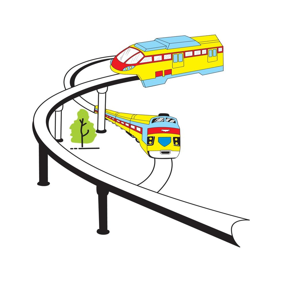 Vector illustration d'un train monorail urbain