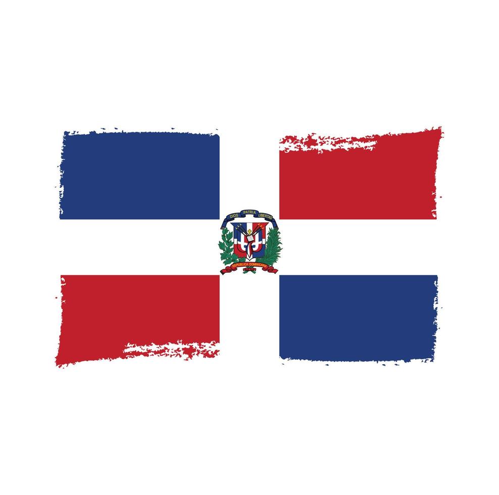 république dominicaine drapeau coups de pinceau peint vecteur