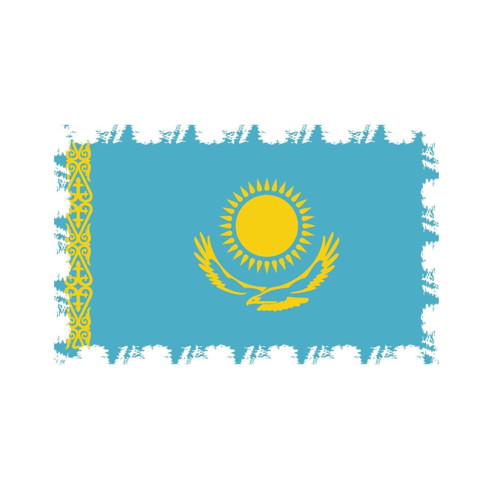 vecteur de drapeau du kazakhstan avec style pinceau aquarelle