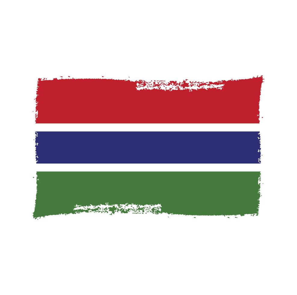 vecteur de drapeau de la gambie avec style pinceau aquarelle