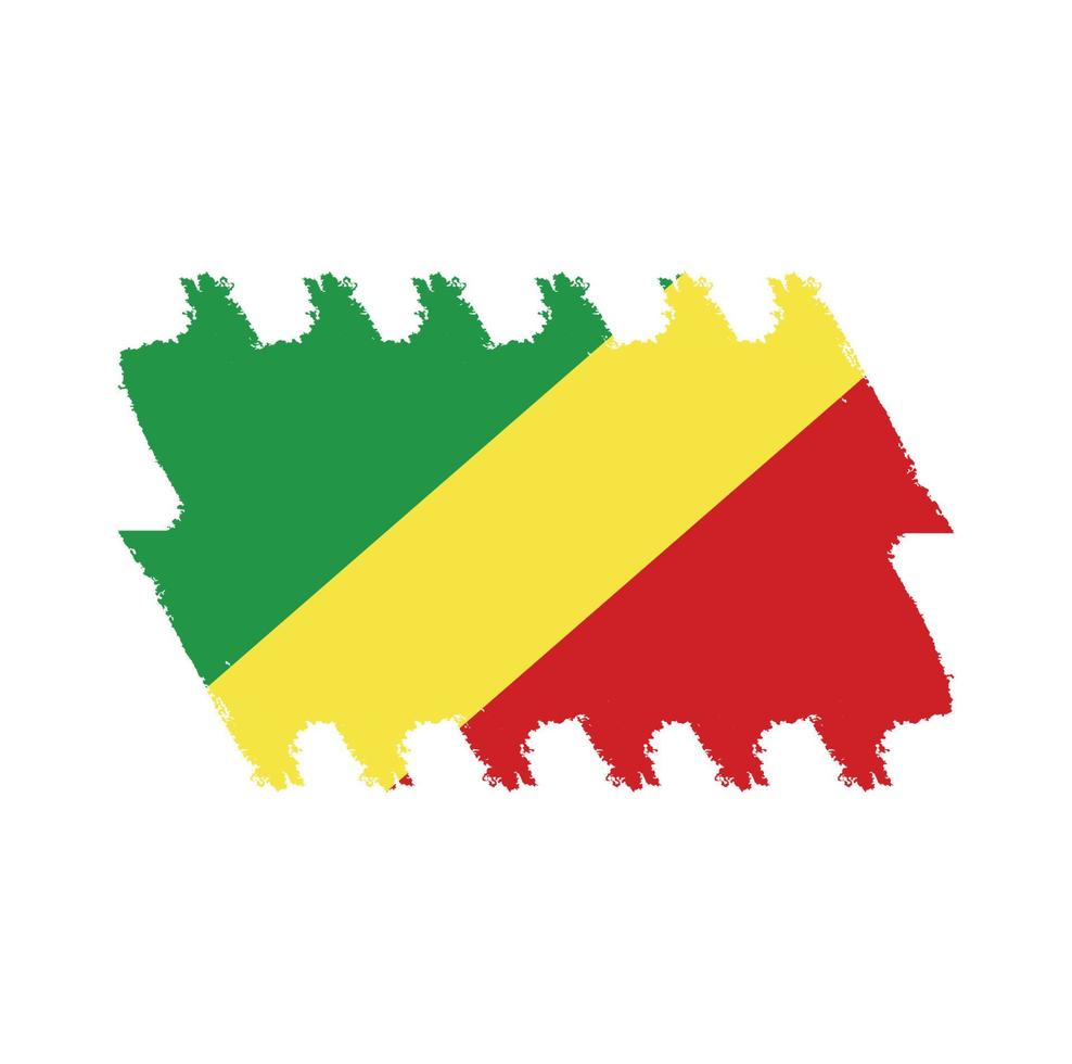 vecteur de drapeau de la république congo avec style pinceau aquarelle