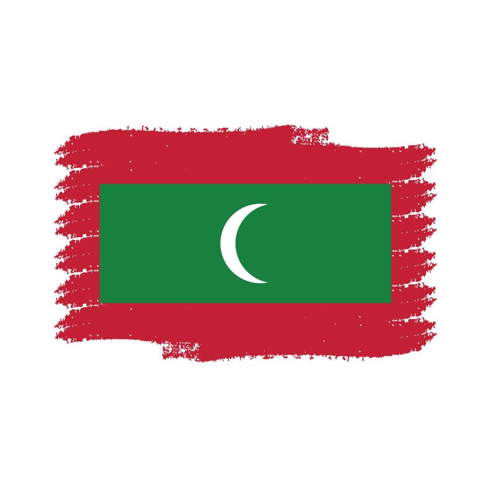 vecteur de drapeau maldives avec style pinceau aquarelle
