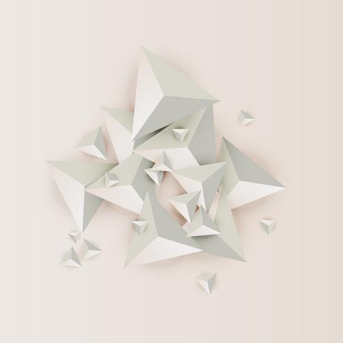 Triangles 3D abstraits sur fond clair, illustration vectorielle vecteur