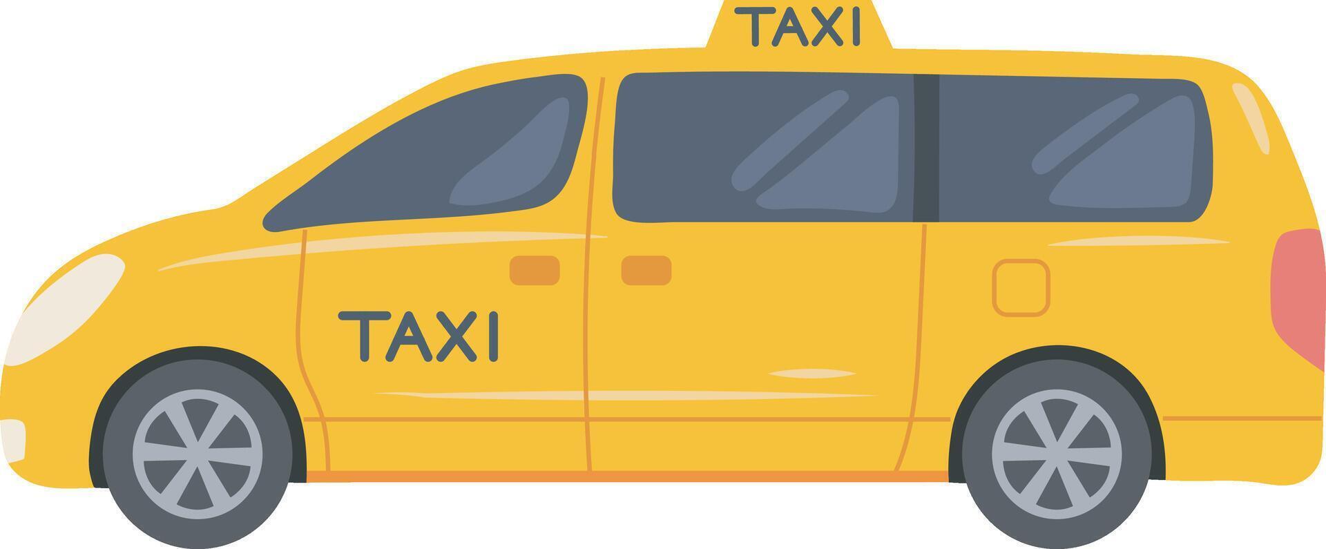 Jaune Taxi taxi transport véhicule voiture un service illustration graphique élément art carte vecteur