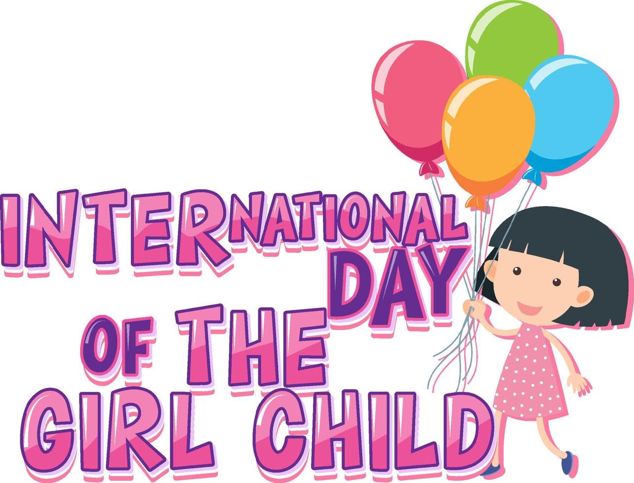 conception d'affiche de la journée internationale de la petite fille vecteur