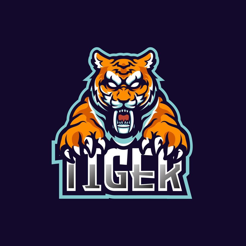 logo esport mascotte tigre vecteur