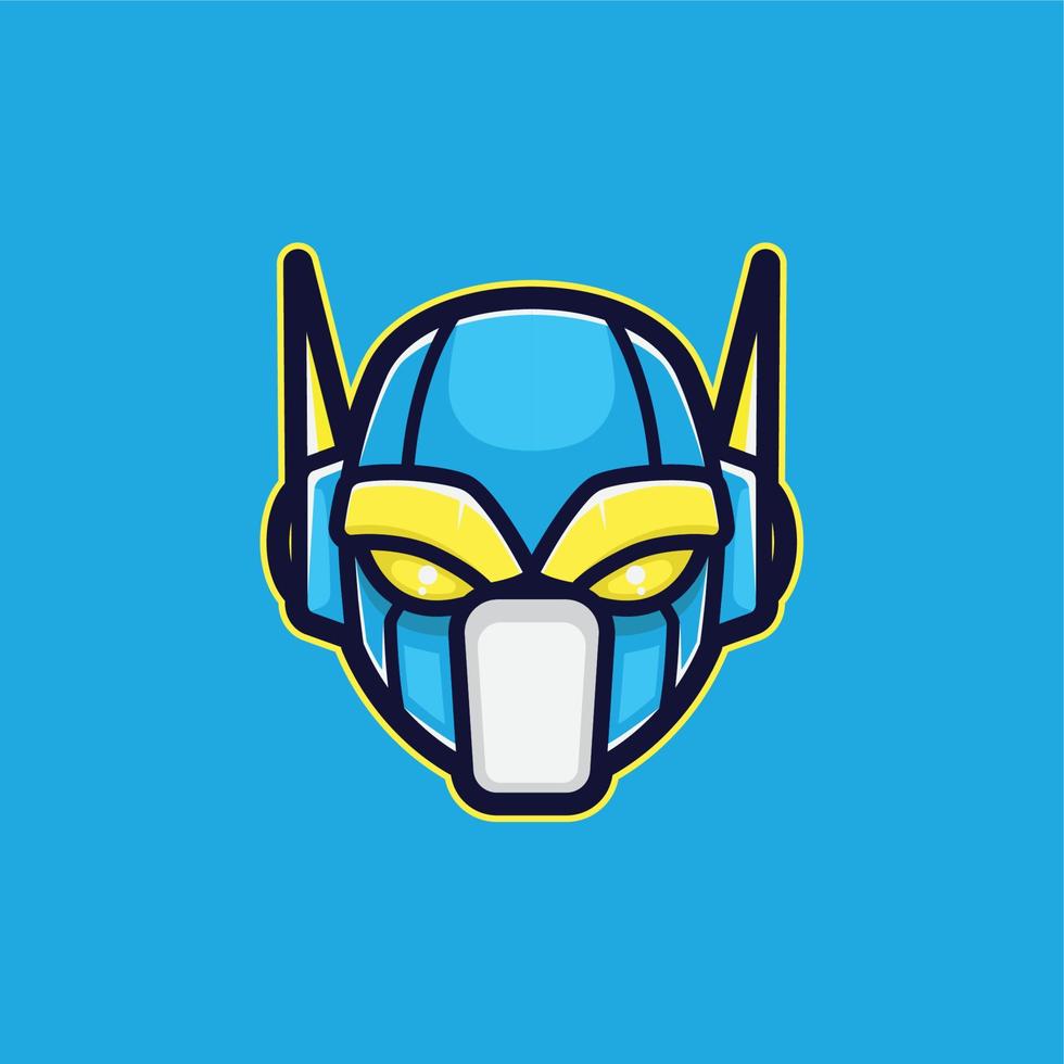 logo esport tête de robot vecteur