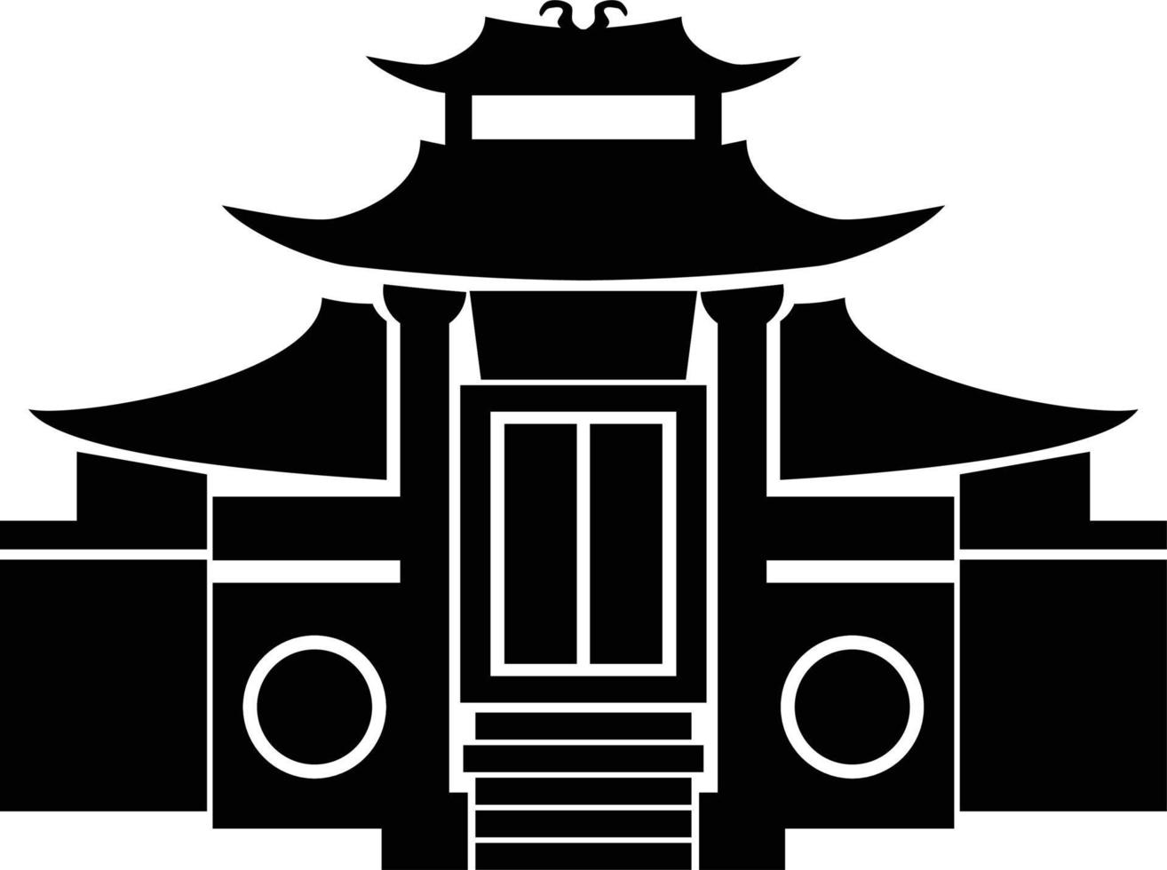 temple chinois culte bâtiment shilhouette vecteur
