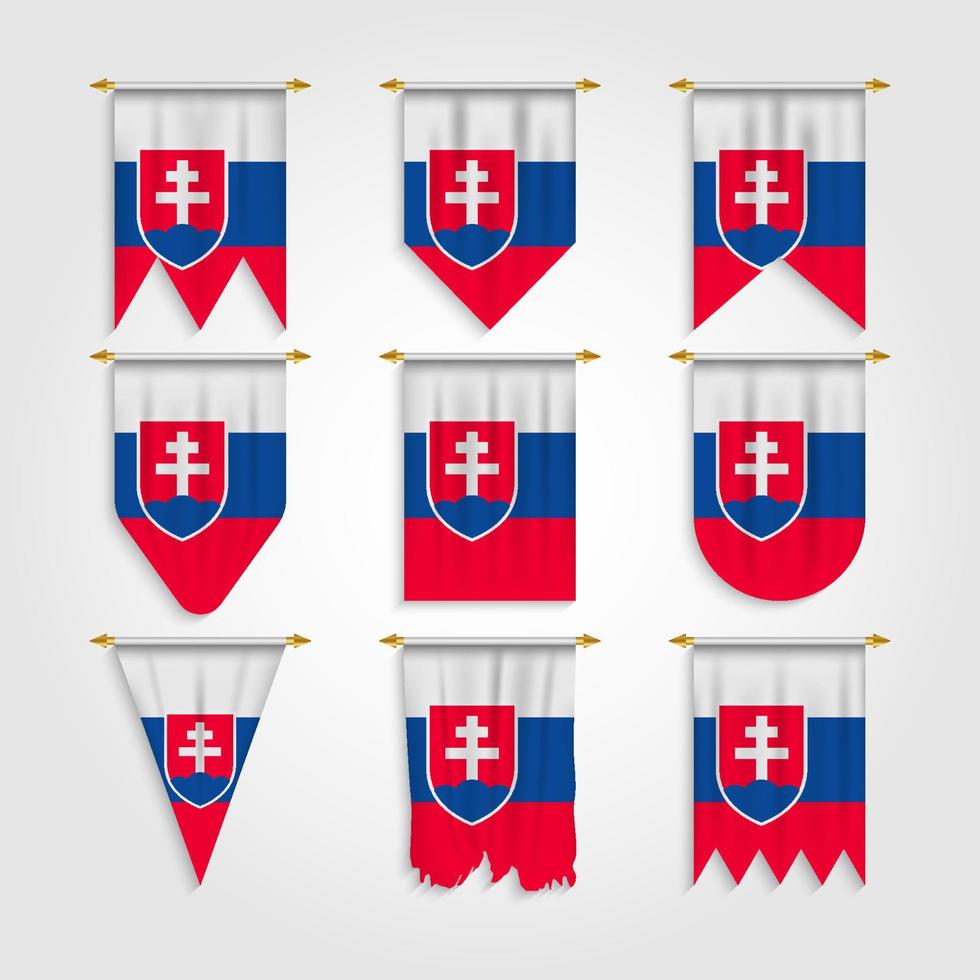 drapeau de la slovaquie sous différentes formes, drapeau de la slovaquie sous différentes formes vecteur