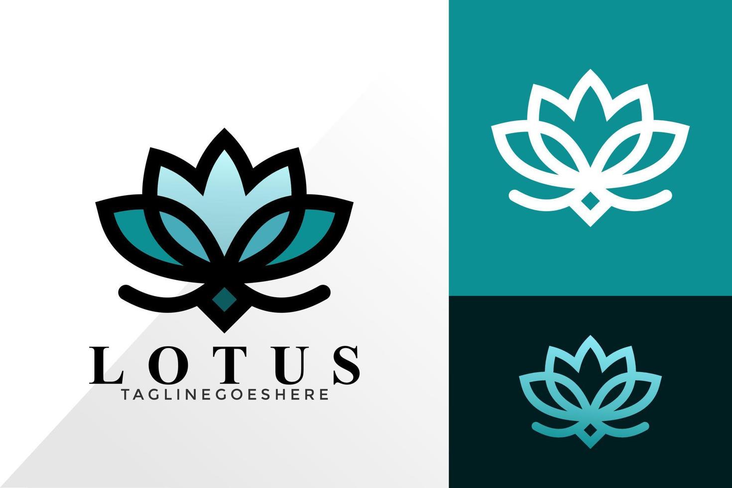 conception de vecteur de logo médical de lotus de fleur, concept de conception de logos créatifs pour le modèle