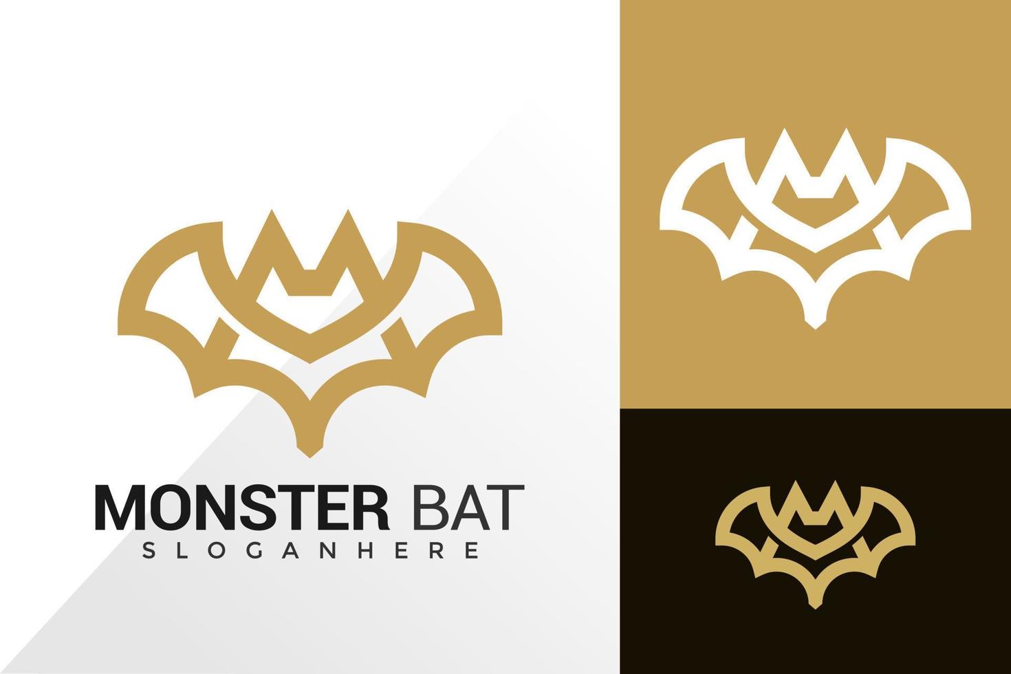 inspiration de conception de logo de chauve-souris de lettre m vecteur