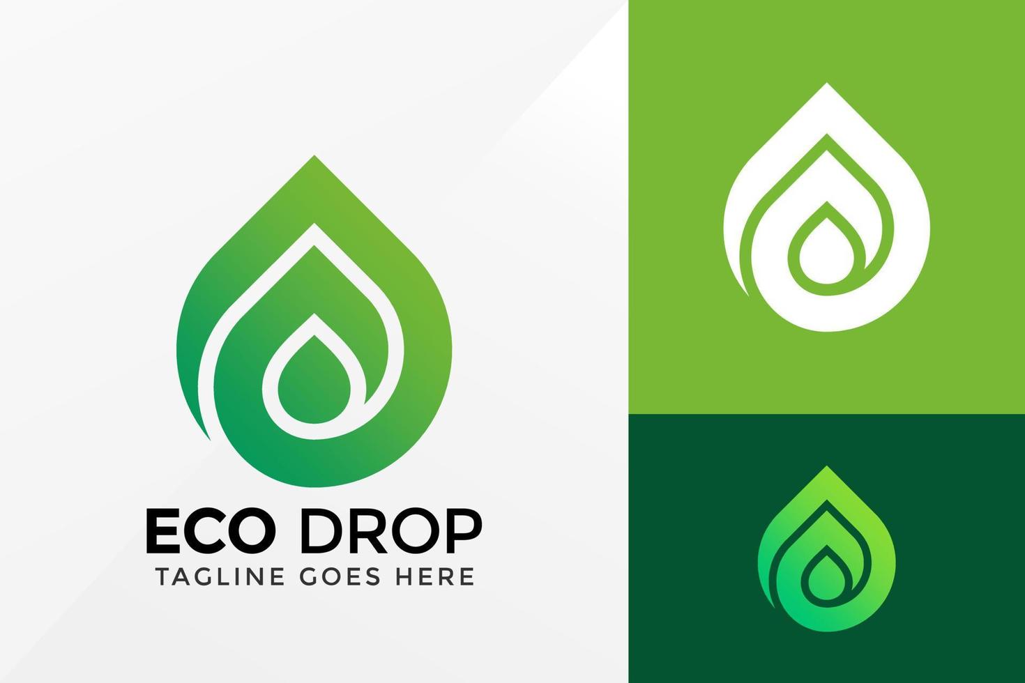 création de logo eco drop, image vectorielle de logos d'identité de marque, logo moderne, modèle d'illustration vectorielle de conceptions de logo vecteur