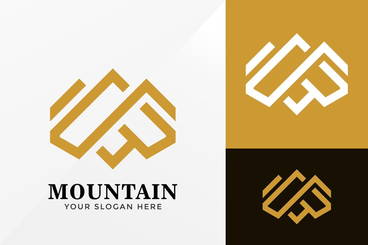lettre une conception de logo de montagne, vecteur de logos d'identité de marque, logo moderne, conception de logo modèle d'illustration vectorielle