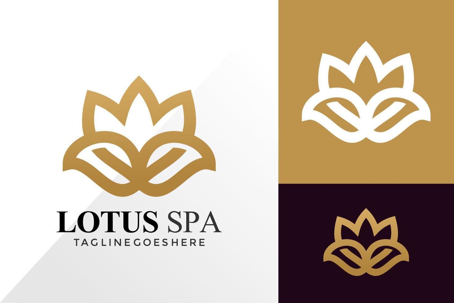 conception de vecteur de logo de fleur de lotus, concept de conception de logos créatifs pour le modèle