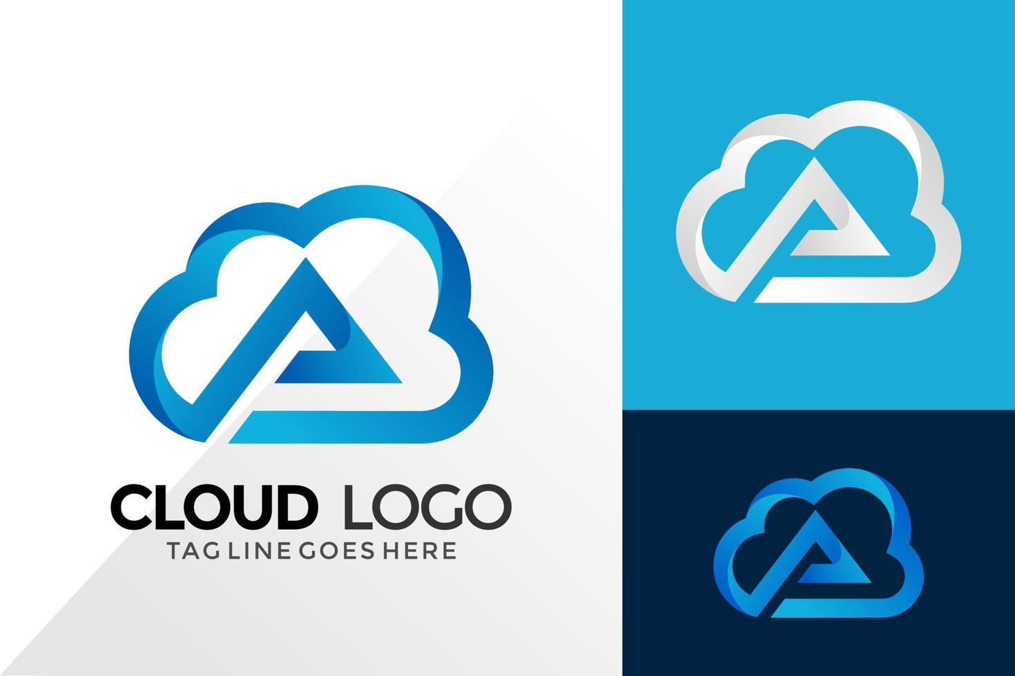 lettre une conception de logo coloré en nuage, conception de logos d'identité de marque modèle d'illustration vectorielle vecteur