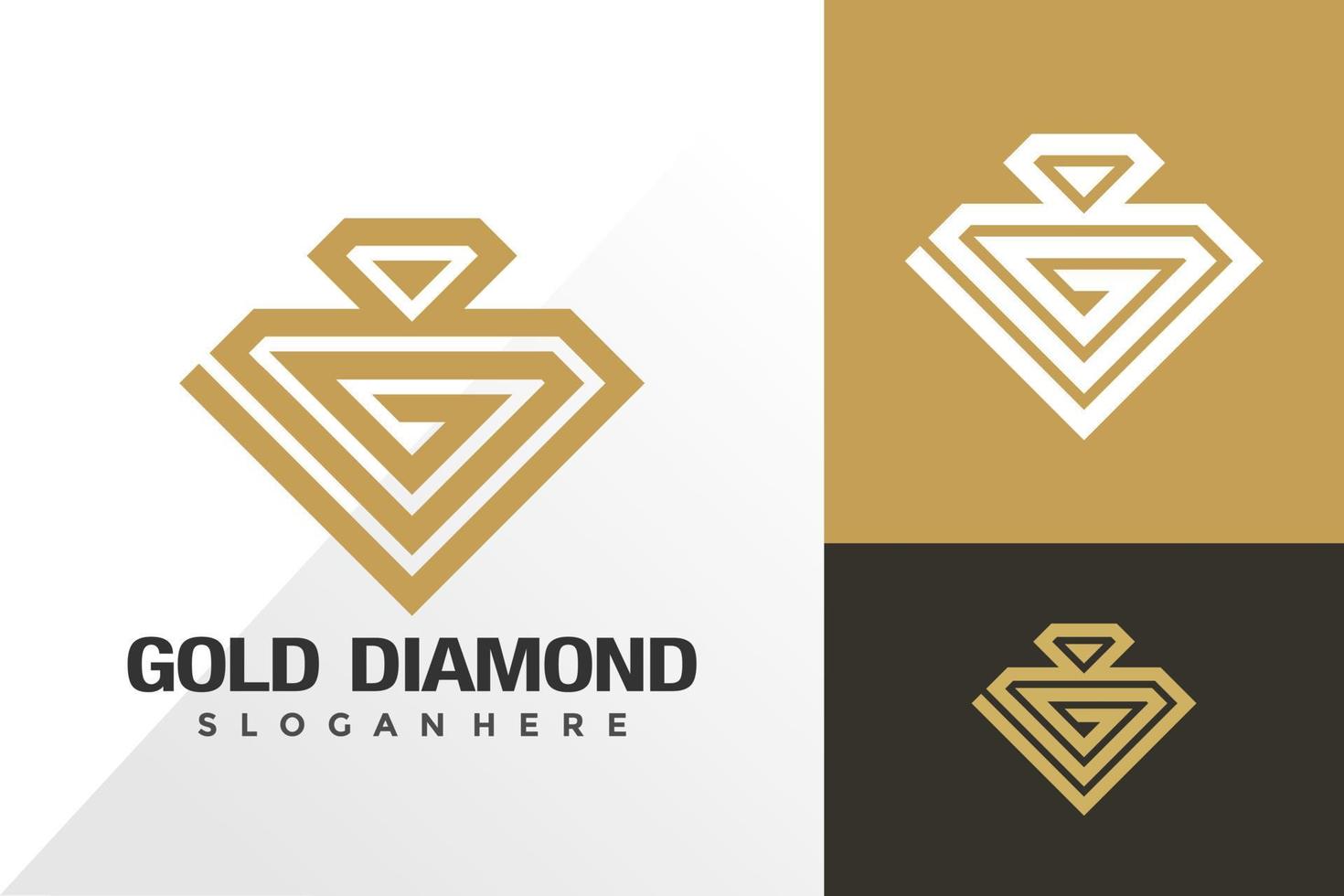 lettre g golden diamond logo et icône design vecteur concept pour modèle