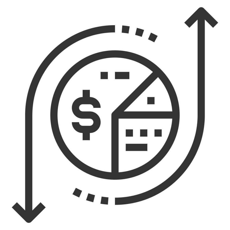 icône de ligne économique de données vecteur