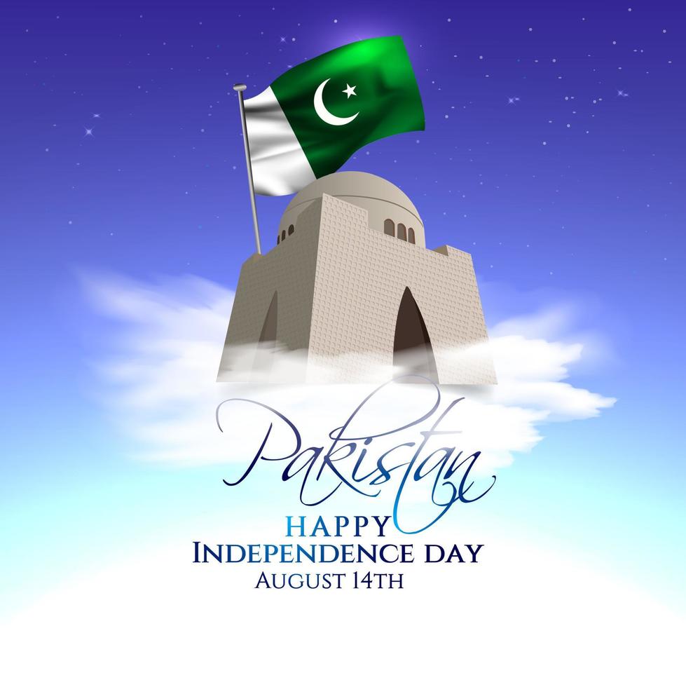 illustration vectorielle de fond abstrait pour la fête de l'indépendance du pakistan, le 14 août. vecteur