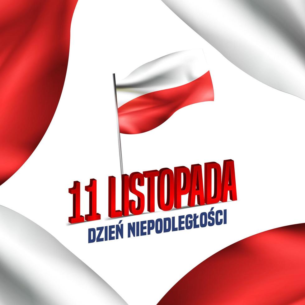 illustration vectorielle sur le thème de la fête de l'indépendance de la pologne. traduire le texte en polonais, jour de l'indépendance. 11 novembre vecteur