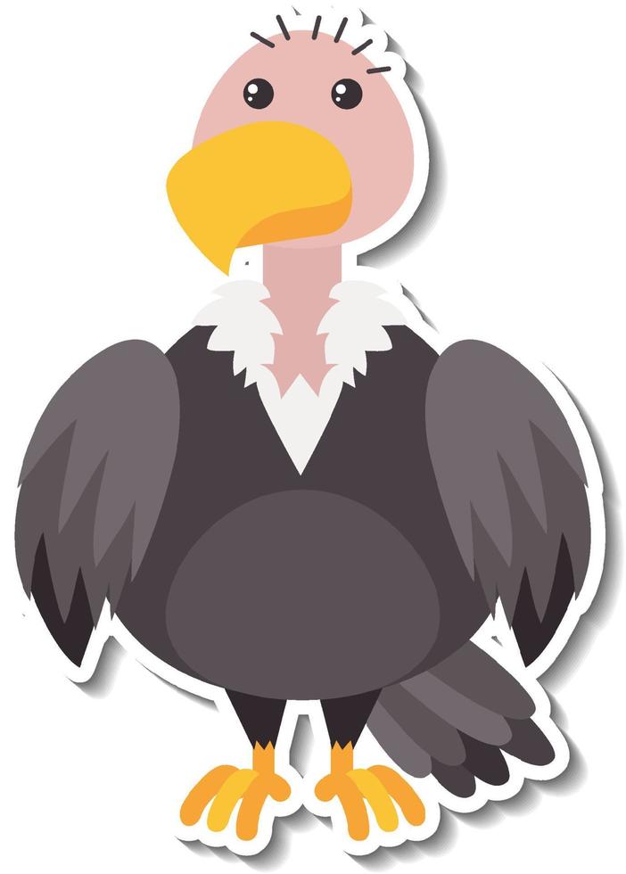 autocollant de dessin animé animal oiseau vautour fauve vecteur