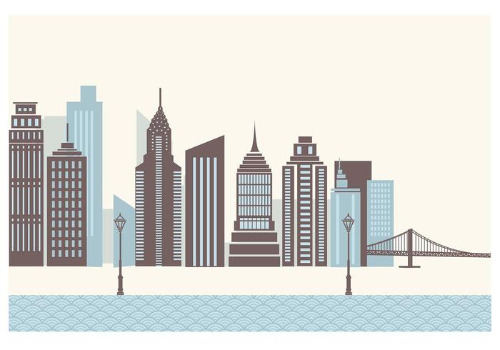 Skyscraper City Wallpaper Vector