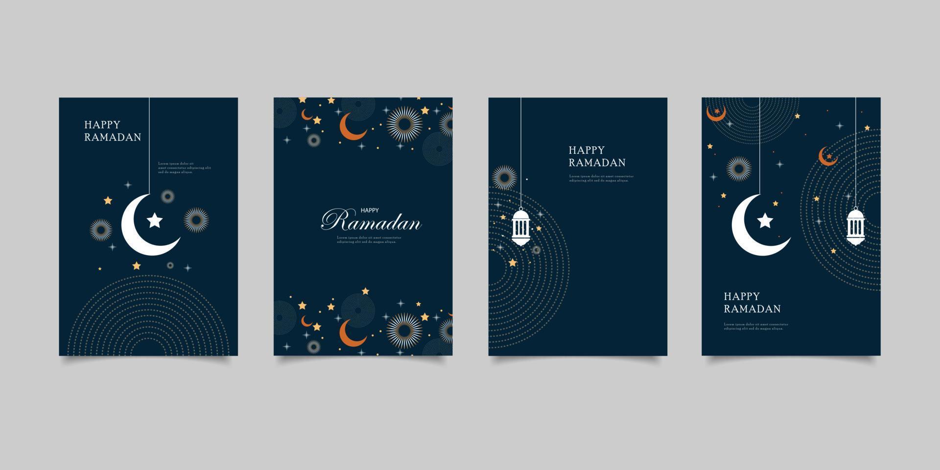 carte de voeux joyeux ramadan collection vecteur