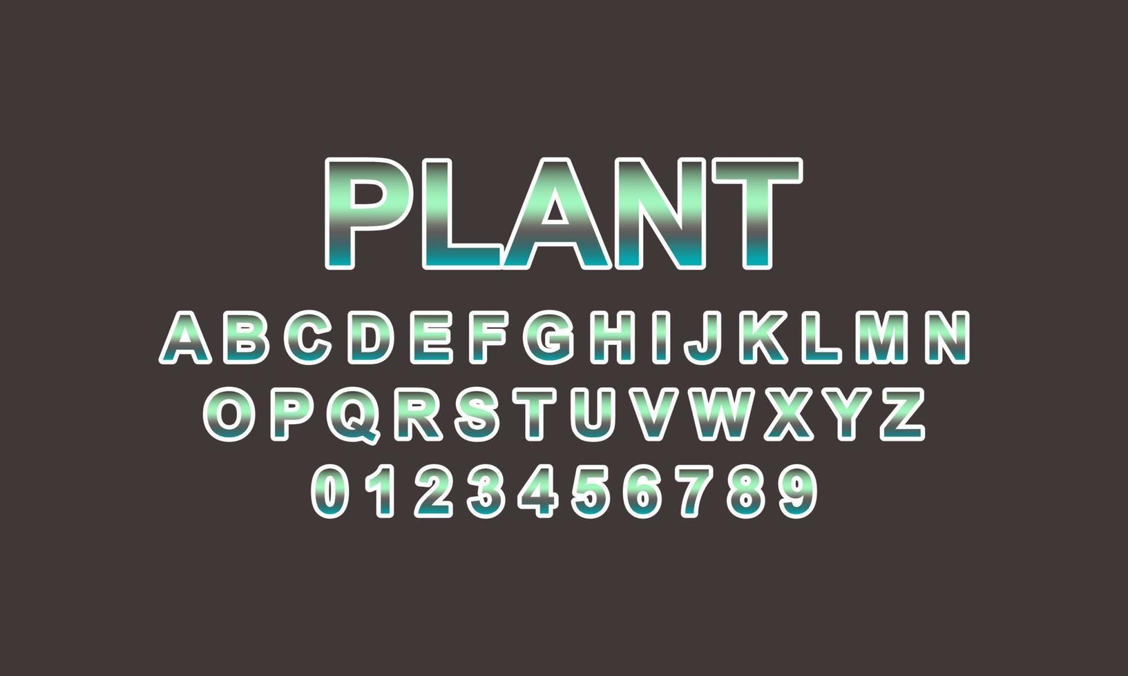 alphabet de polices végétales vecteur