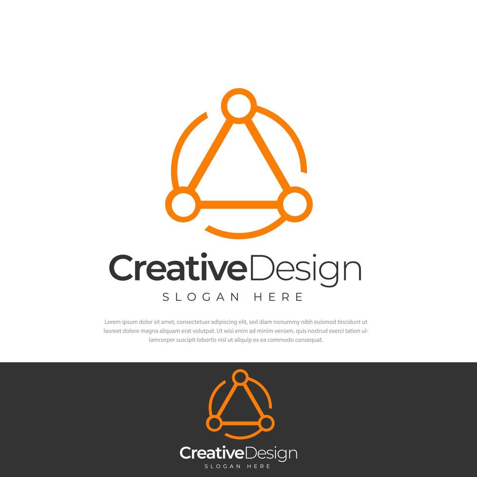 ligne élégante connexion triangle illustration design logo.icons,symboles,templates vecteur