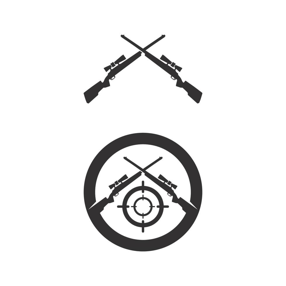 logo d'arme à feu et soldat de l'armée tir de tireur d'élite vector illustration de conception revolver de tir militaire