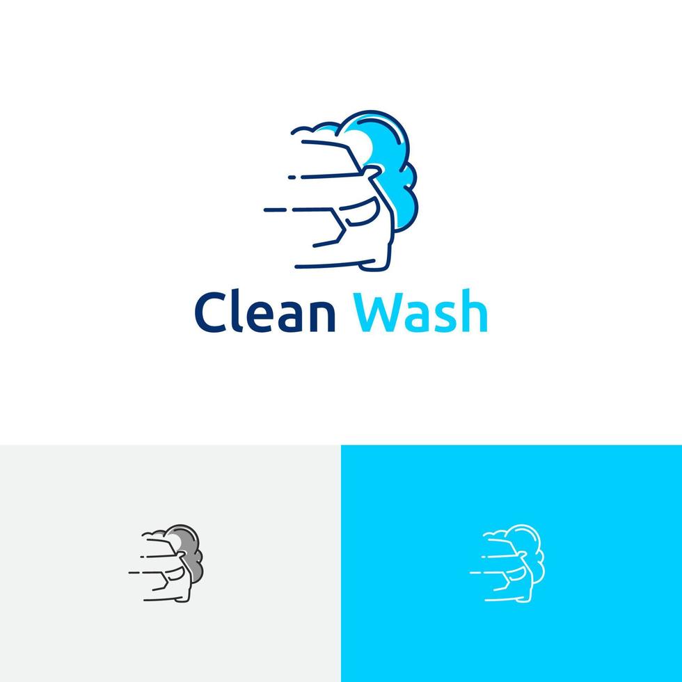 savon mousse propre lave-auto lave-auto ligne abstraite logo vecteur