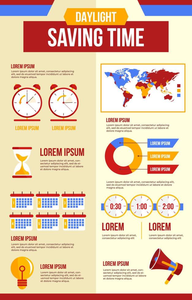 infographie de l'heure d'été vecteur