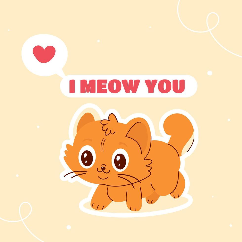 chat dessin animé personnage avec le caractères je Miaou vous vecteur