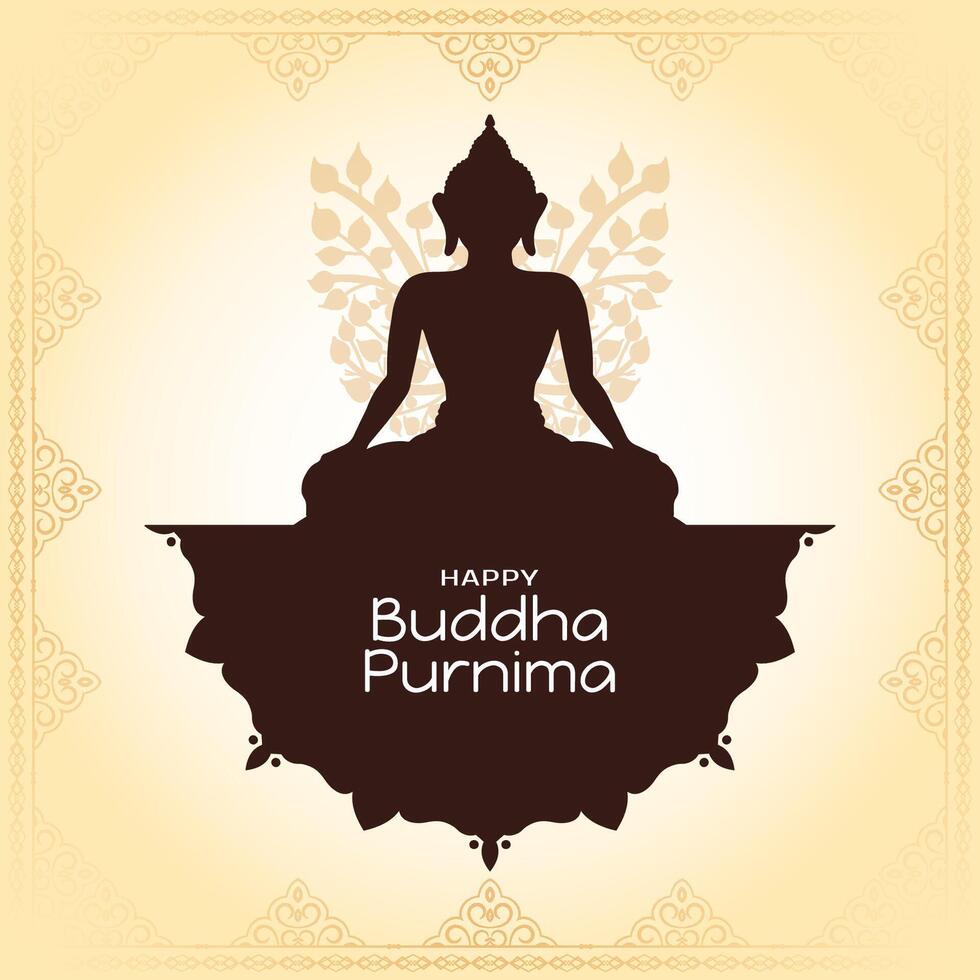 content Bouddha Purnima culturel Indien Festival fête carte vecteur