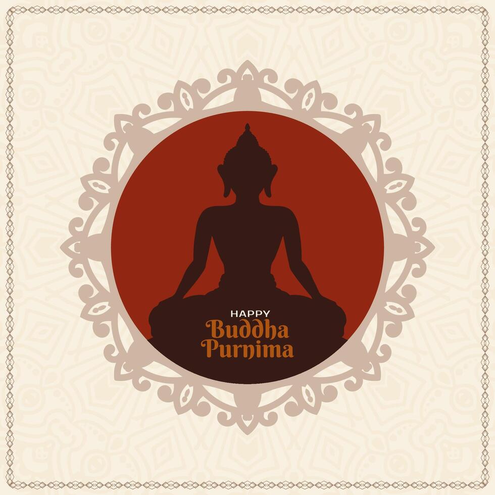 religieux content Bouddha Purnima Indien Festival salutation carte vecteur