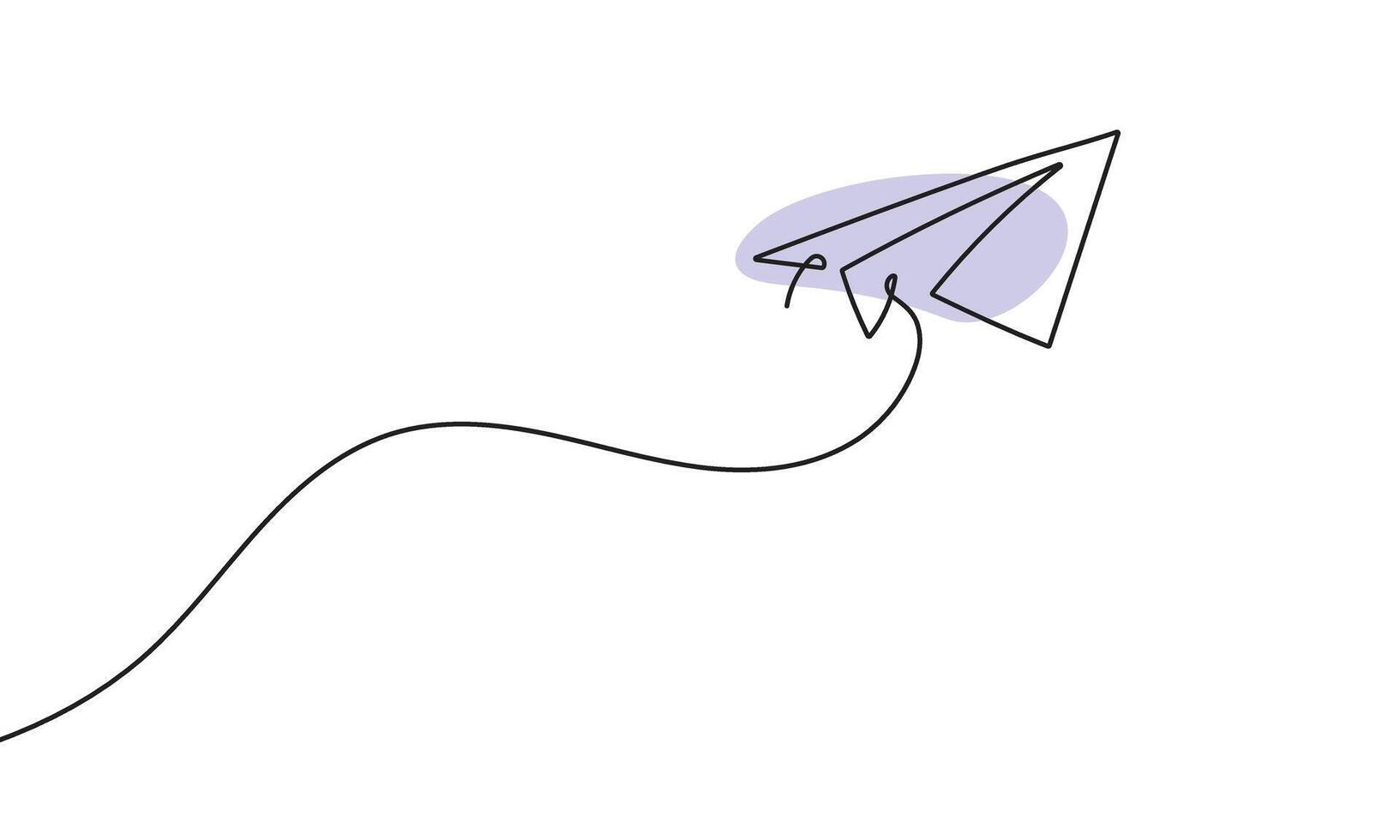 papier avion continu ligne dessin élément isolé sur blanc Contexte pour décoratif élément. illustration vecteur