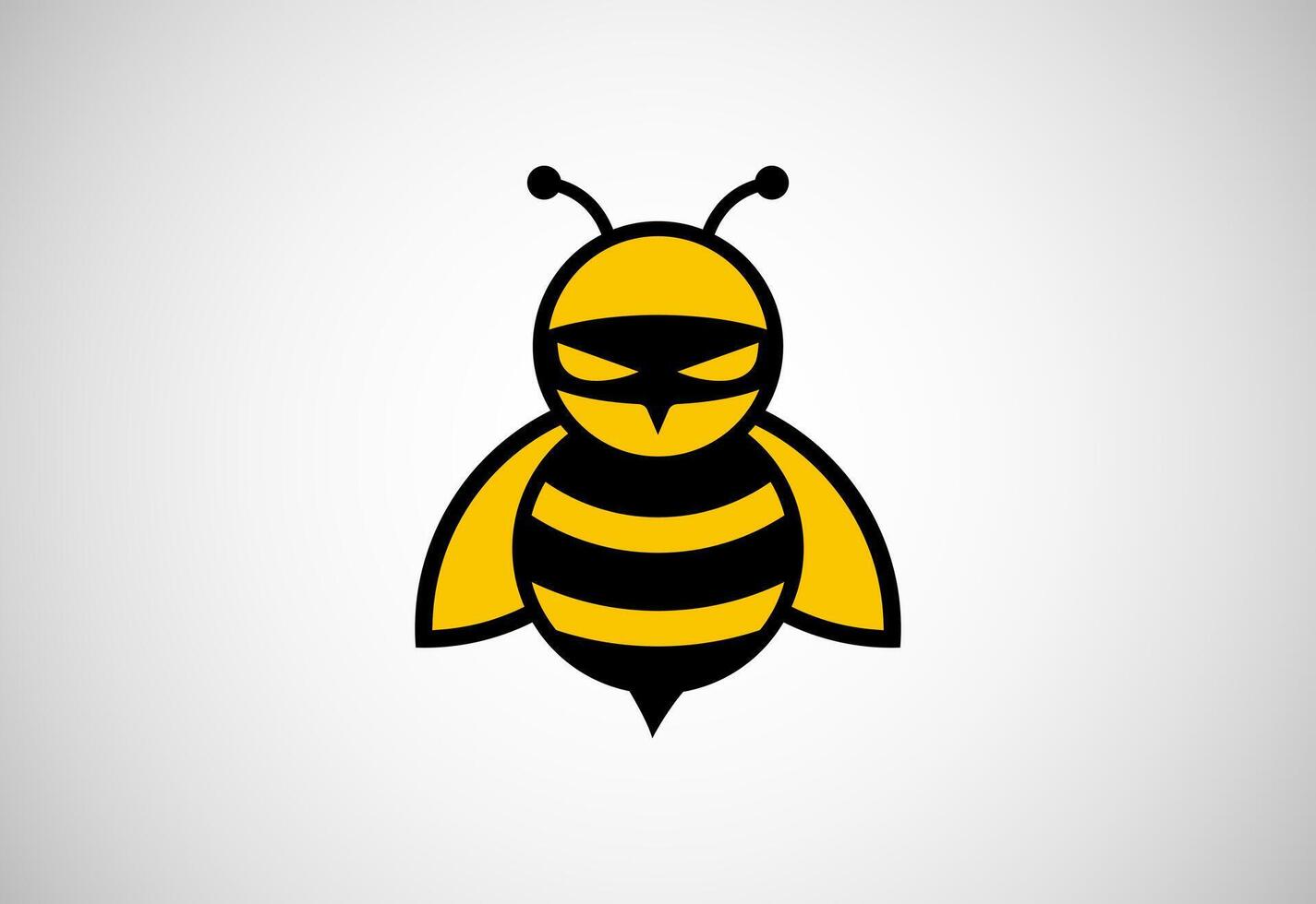 ninja abeille logo conception modèle vecteur