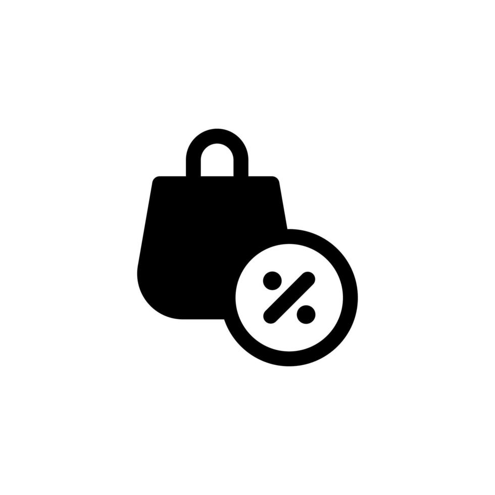 illustration vectorielle de conception d'icône de remise avec publicité de symbole, shopping, sac en papier, promotion pour les entreprises de publicité vecteur
