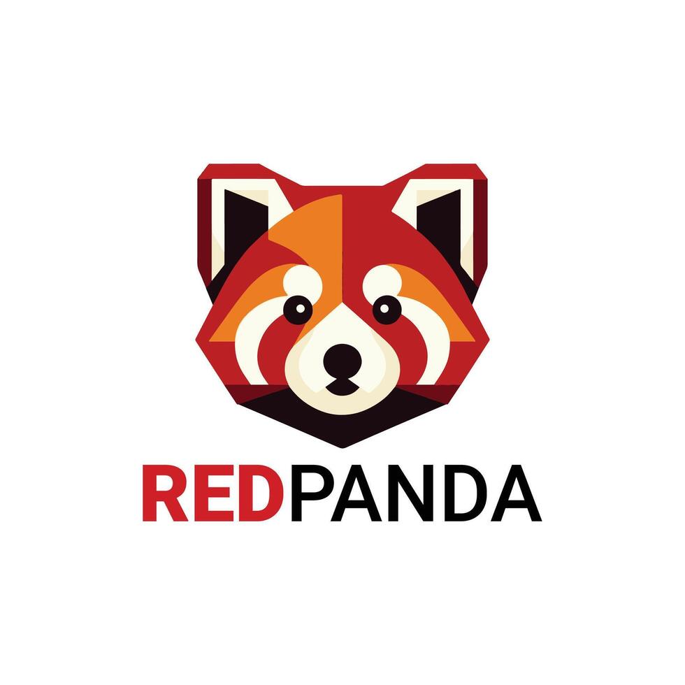 rouge Panda logo conception style vecteur