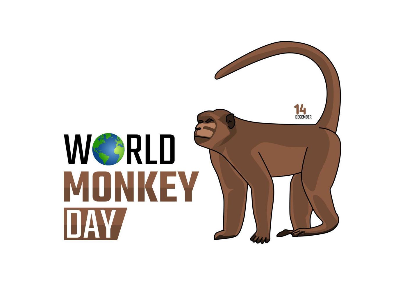 graphique vectoriel de la journée mondiale du singe bon pour la célébration de la journée mondiale du singe. conception plate. flyer design.flat illustration.
