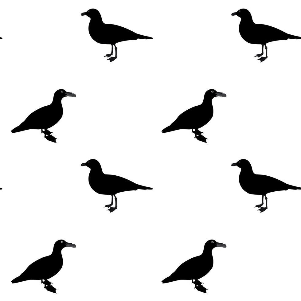 silhouette de canard d'eau sur fond blanc. modèle sans couture. illustration vectorielle vecteur