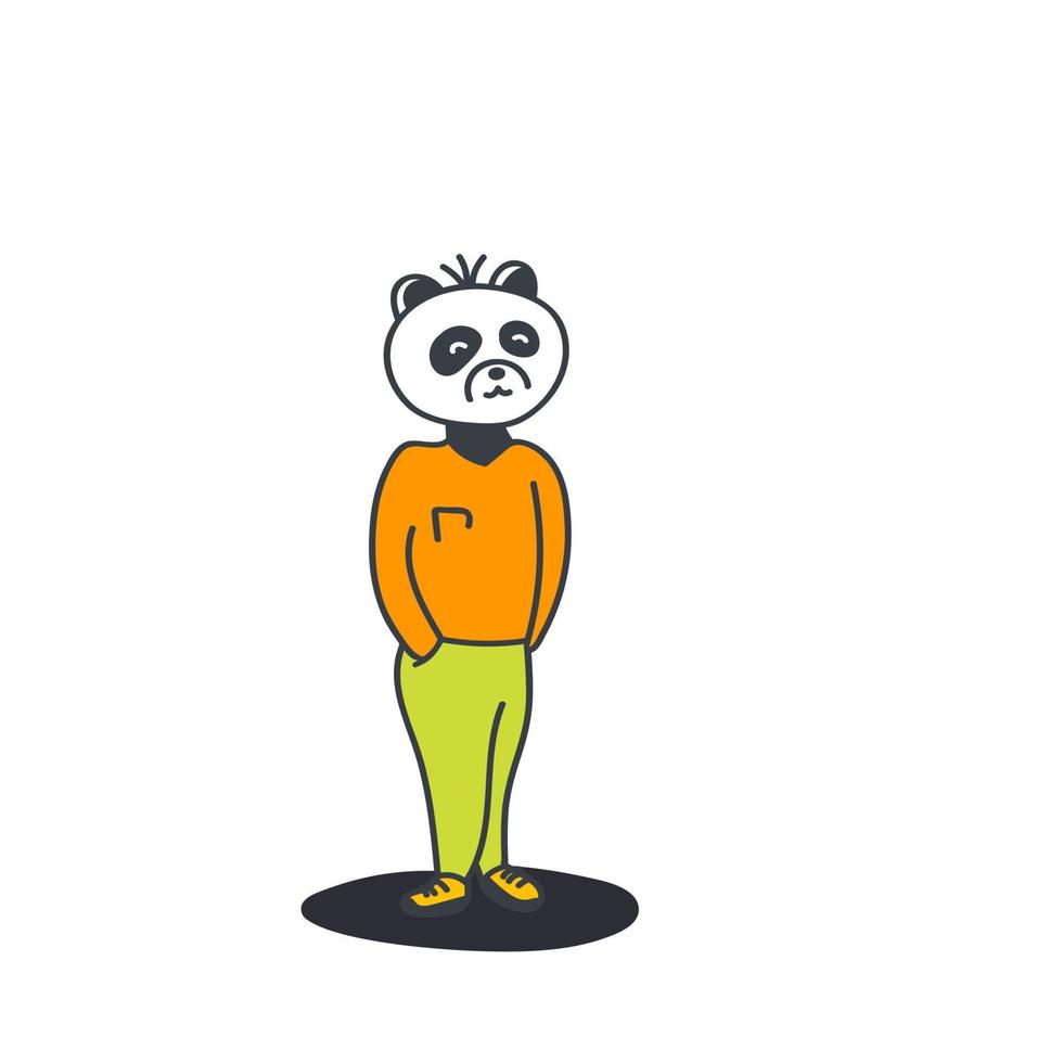 illustration vectorielle de panda homme vecteur