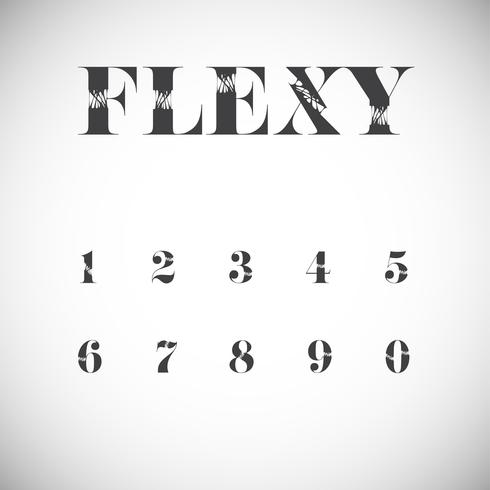 Jeu de caractères Flexy, illustration vectorielle vecteur