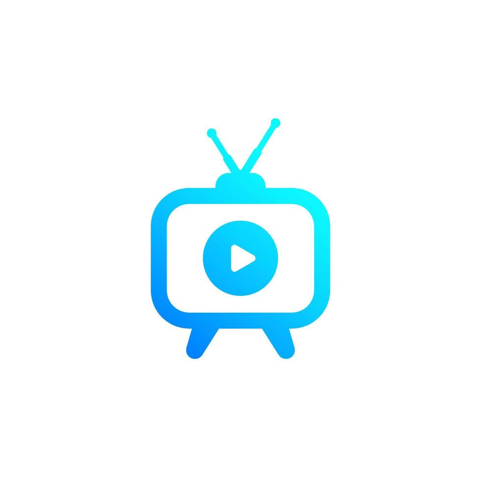 tv avec antenne, logo vectoriel