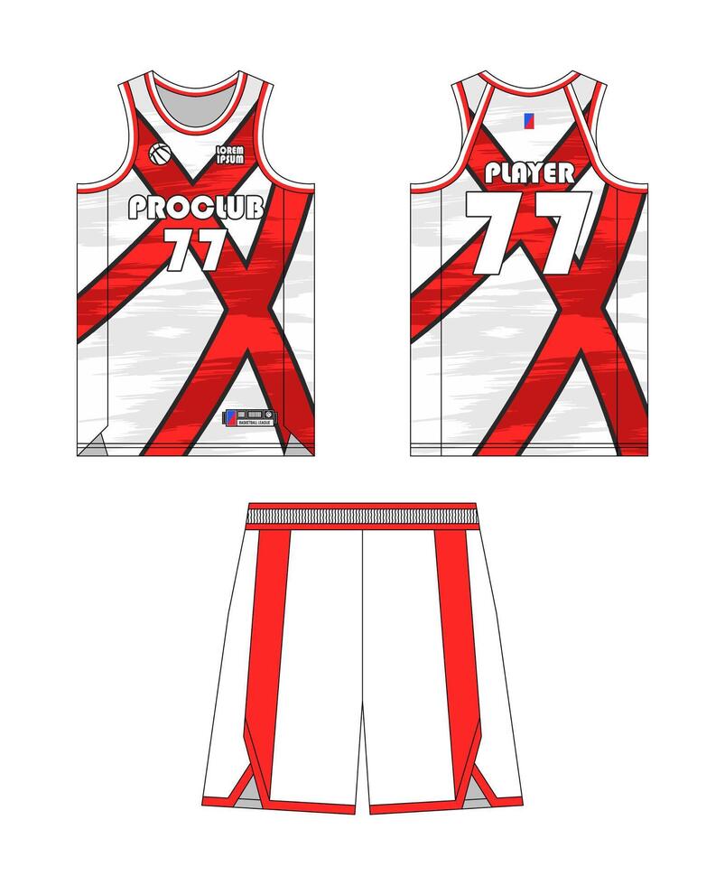 Jersey basketball modèle conception. basketball uniforme maquette conception. concept conception basketball Jersey. vecteur