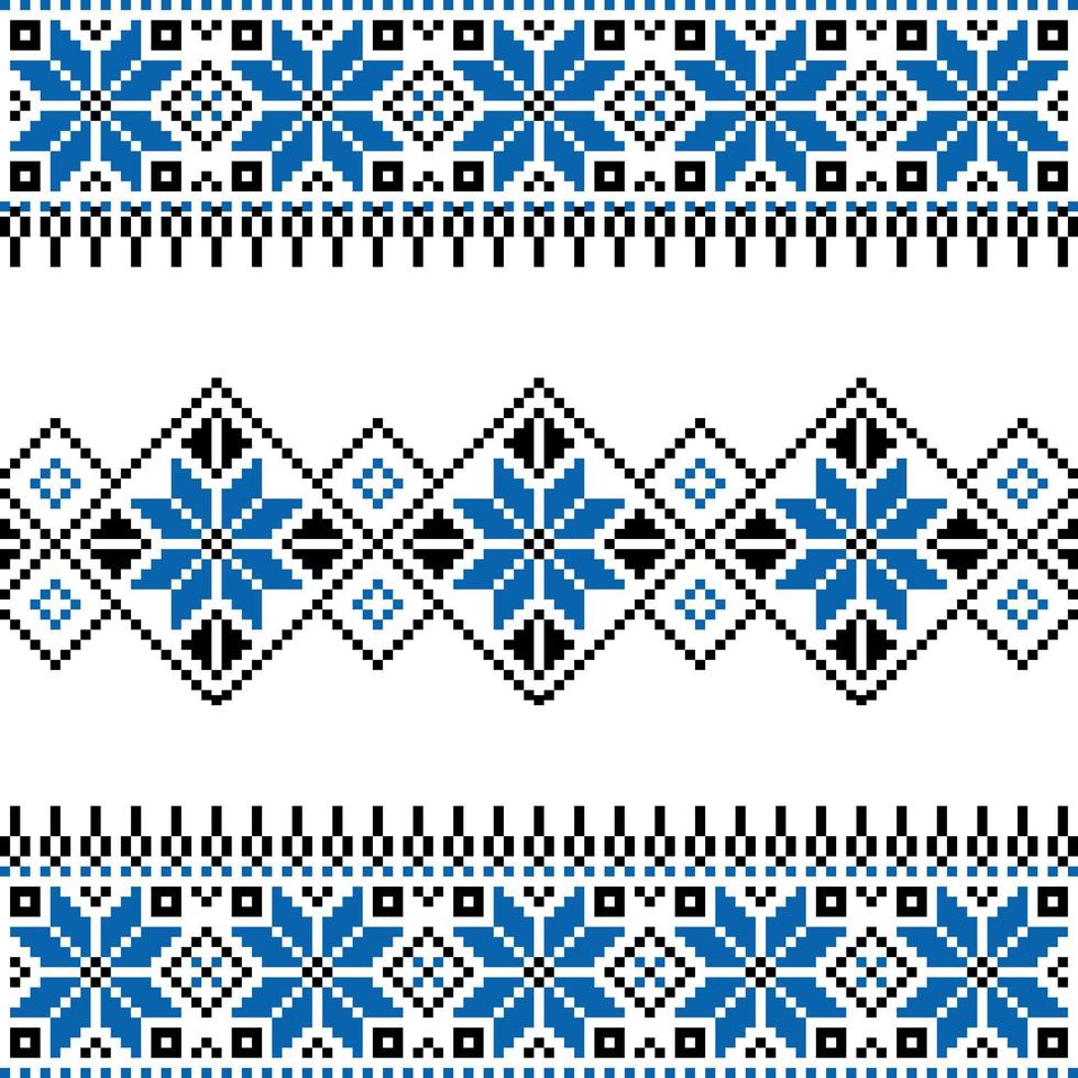 motif de broderie tricoté d'art populaire ukrainien traditionnel vecteur