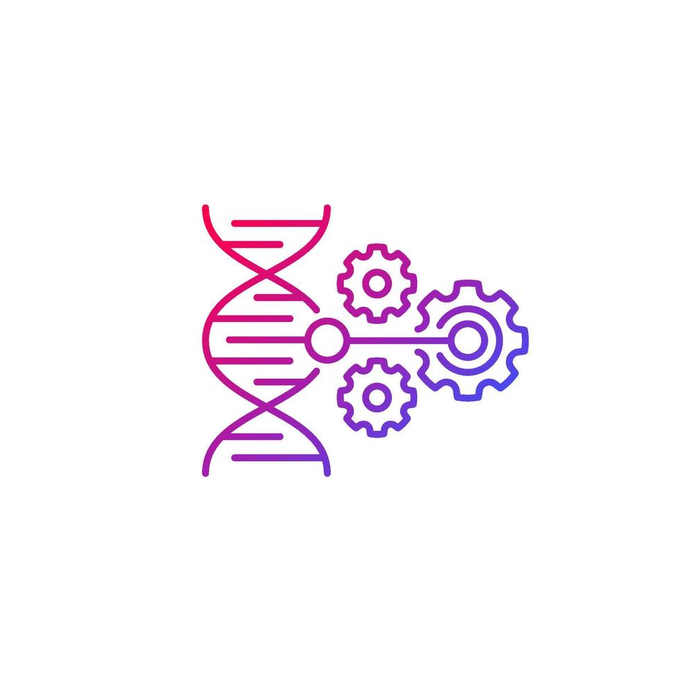 crispr, icône d'édition d'adn, vecteur de ligne