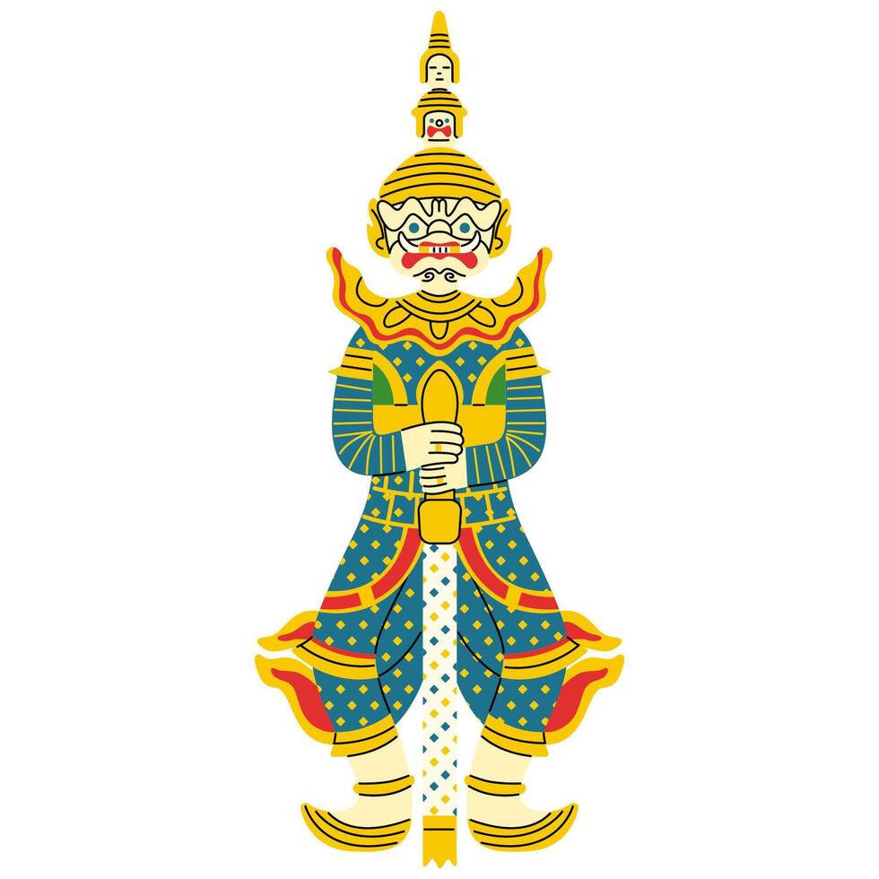 thaïlandais géant sur une blanc arrière-plan, illustration. vecteur