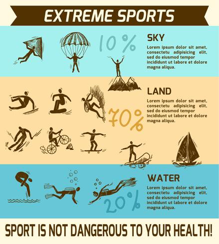 Infographie de sports extrêmes vecteur