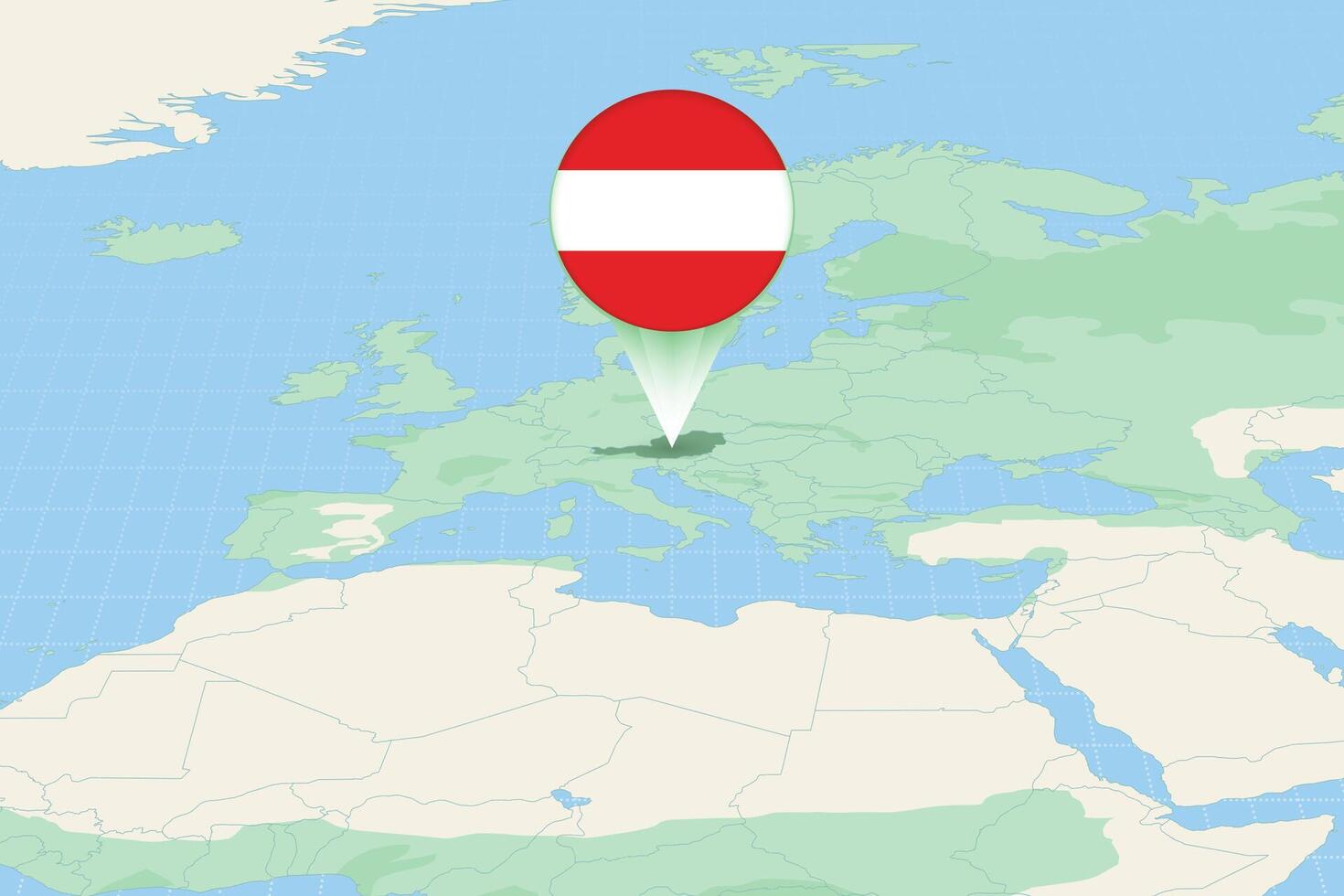 carte illustration de L'Autriche avec le drapeau. cartographique illustration de L'Autriche et voisin des pays. vecteur
