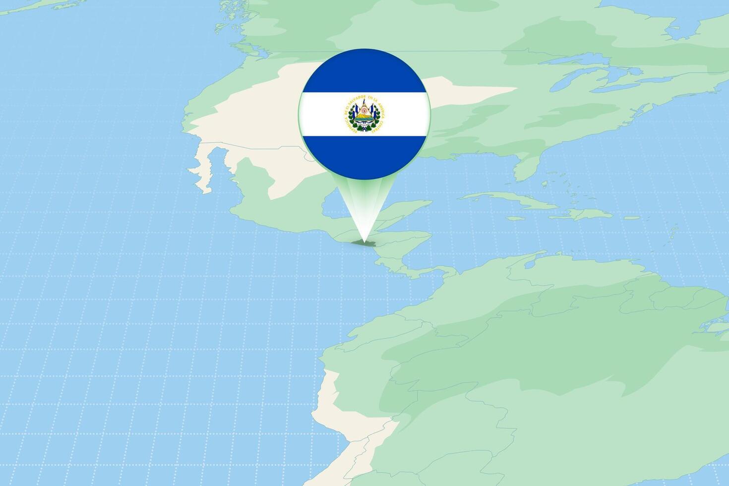 carte illustration de el Salvador avec le drapeau. cartographique illustration de el Salvador et voisin des pays. vecteur